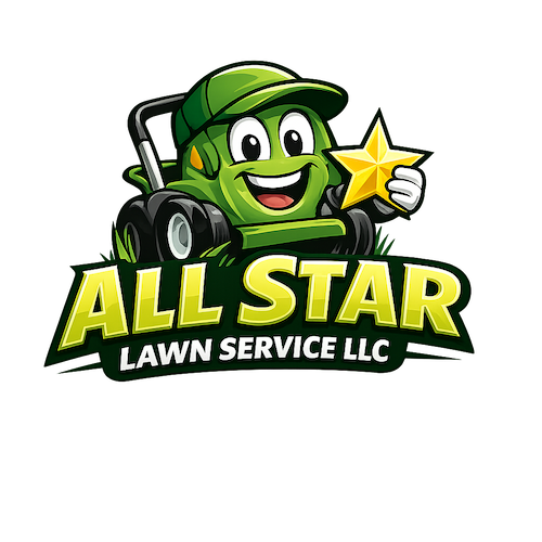 All Star Lawn Service logo - Professional Denver Lawn Mowing and Aeration Mascot.